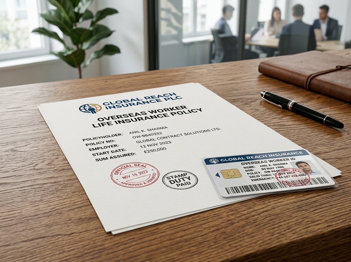 Overseas Worker Life Insurance Policy Certificate